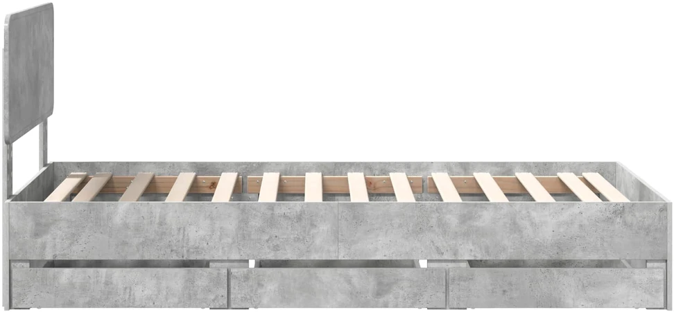 Lova Lovos rėmas Betono Pilka 75 x 190 cm Dirbtinė mediena