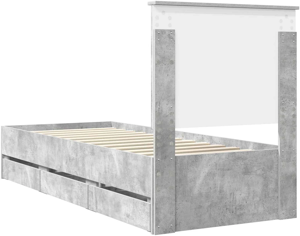 Lova Lovos rėmas Betono pilka 75 x 190 cm Inžinerinė mediena