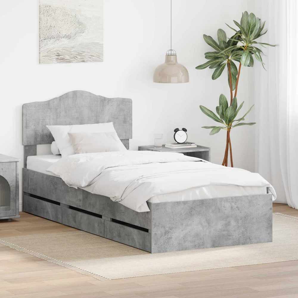 Lova Lovos rėmas Betono pilka 75 x 190 cm Inžinerinė mediena