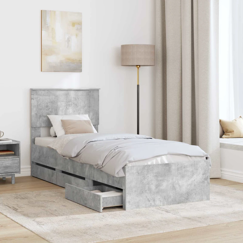 Lova Lovos rėmas Betono pilka 75 x 190 cm Inžinerinė mediena