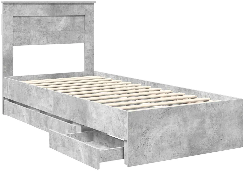 Lova Lovos rėmas Betono pilka 75 x 190 cm Inžinerinė mediena