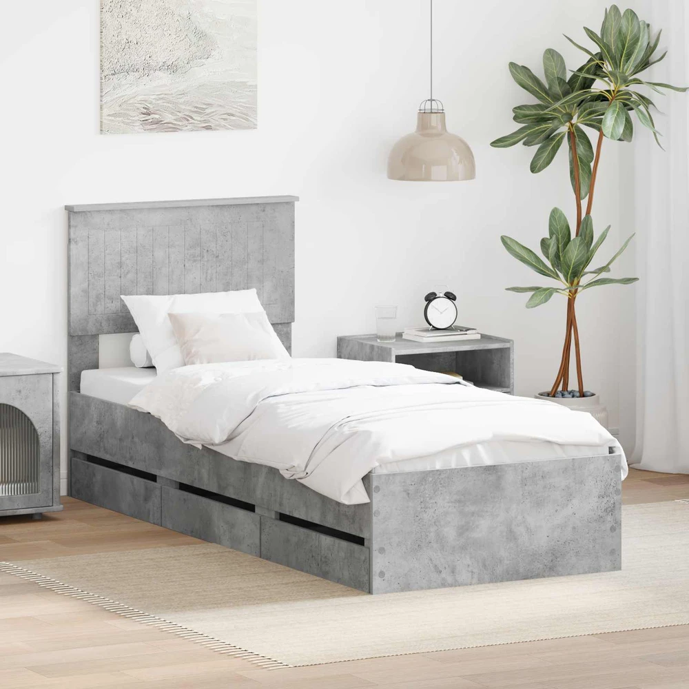 Lova Lovos rėmas Betono pilka 75 x 190 cm Inžinerinė mediena