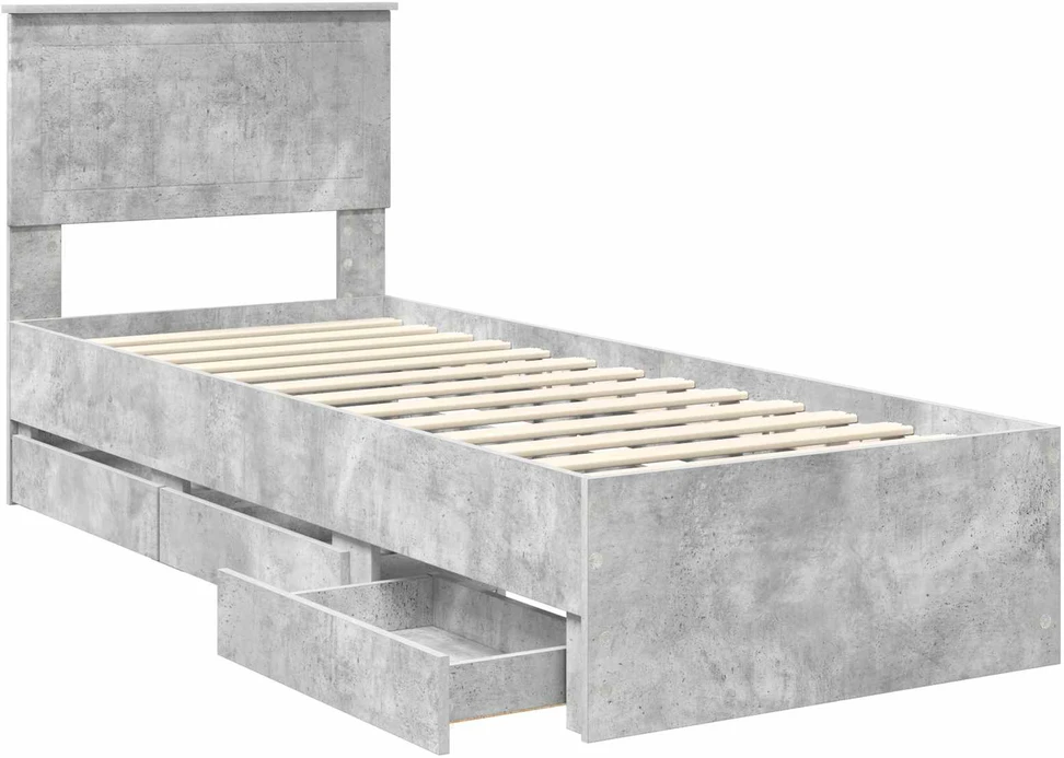 Lova Lovos rėmas Betono pilka 75 x 190 cm Inžinerinė mediena