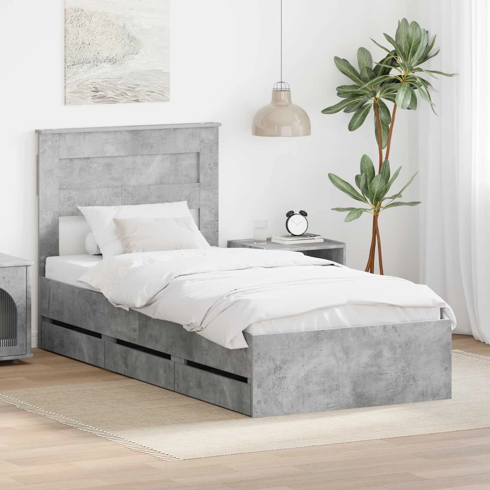 Lova Lovos rėmas Betono pilka 75 x 190 cm Inžinerinė mediena