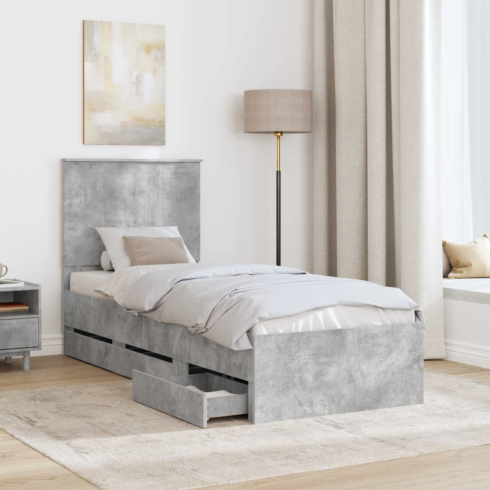 Lova Lovos rėmas Betono pilka 75 x 190 cm Inžinerinė mediena