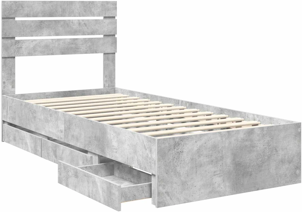 Lova Lovos rėmas Betono pilka 75 x 190 cm Inžinerinė mediena