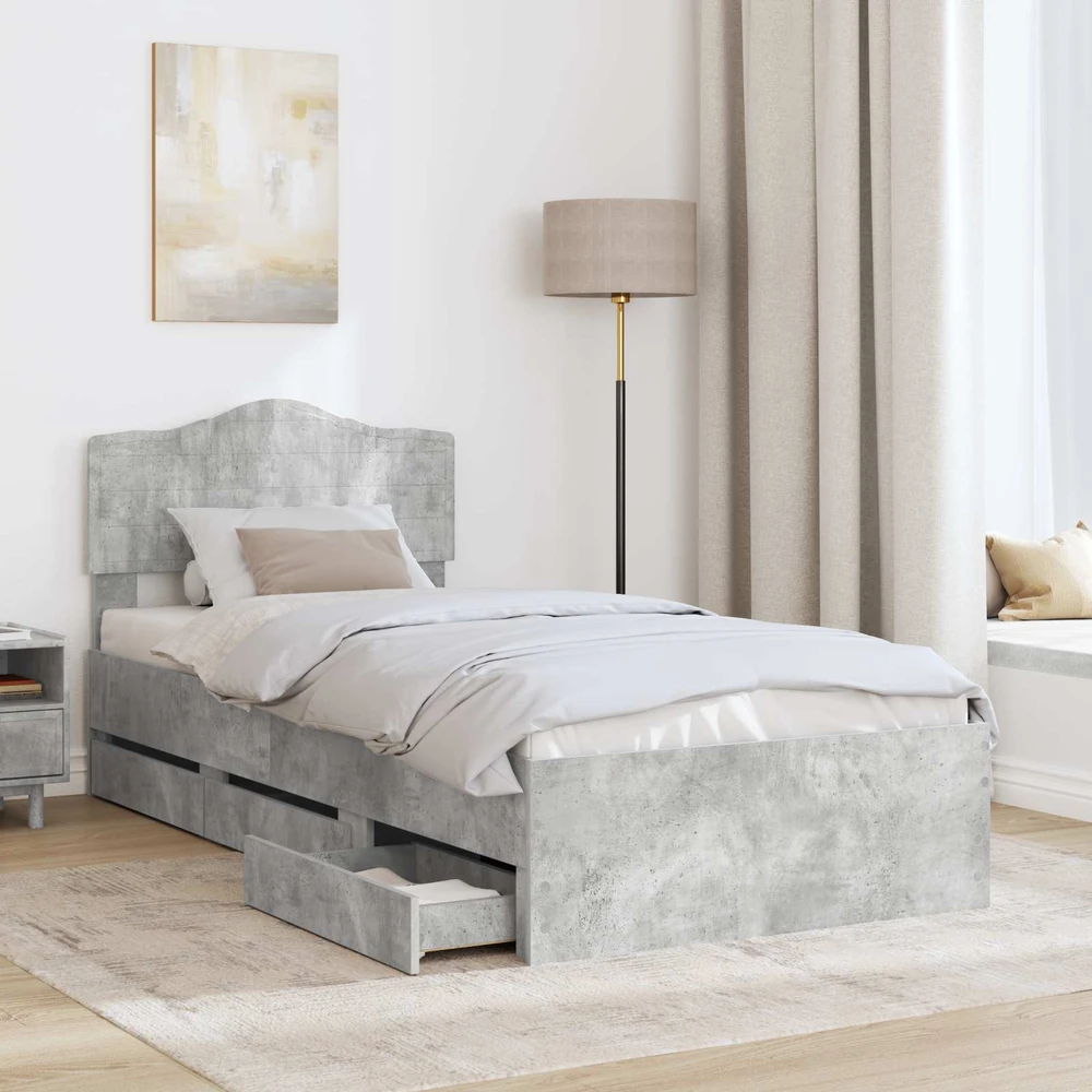 Lova Lovos rėmas Betono pilka 75 x 190 cm Inžinerinė mediena