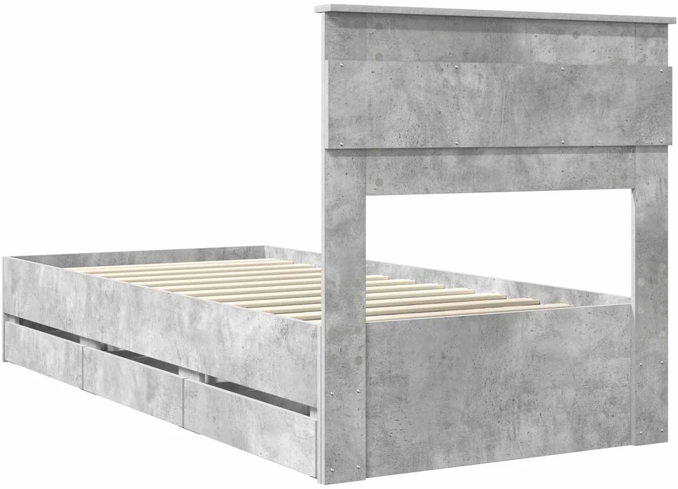 Lova Lovos rėmas Betono pilka 75 x 190 cm Inžinerinė mediena