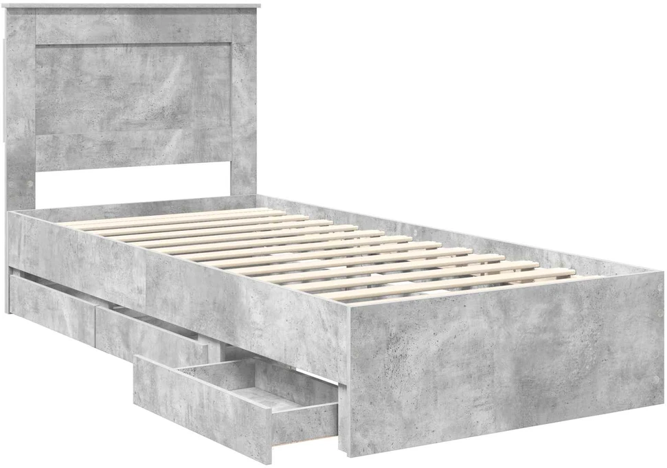 Lova Lovos rėmas Betono pilka 75 x 190 cm Inžinerinė mediena