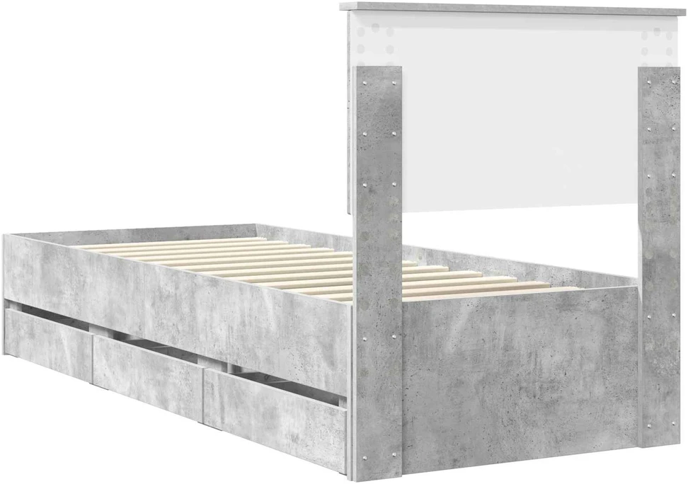 Lova Lovos rėmas Betono pilka 75 x 190 cm Inžinerinė mediena