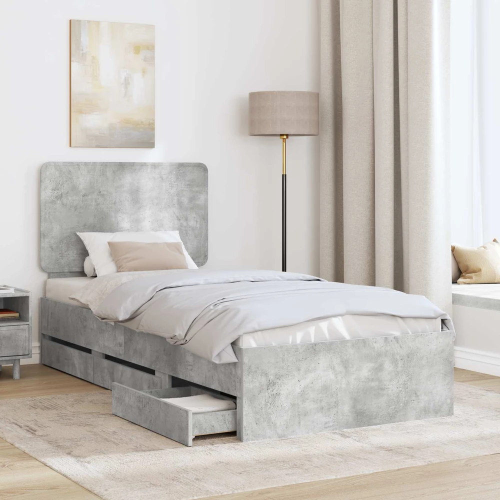 Lova Lovos rėmas Betono pilka 75 x 190 cm Inžinerinė mediena