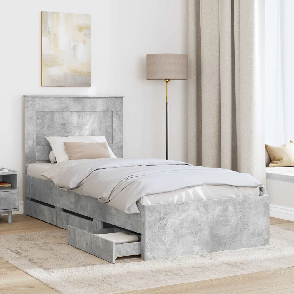 Lova Lovos rėmas Betono pilka 75 x 190 cm Inžinerinė mediena