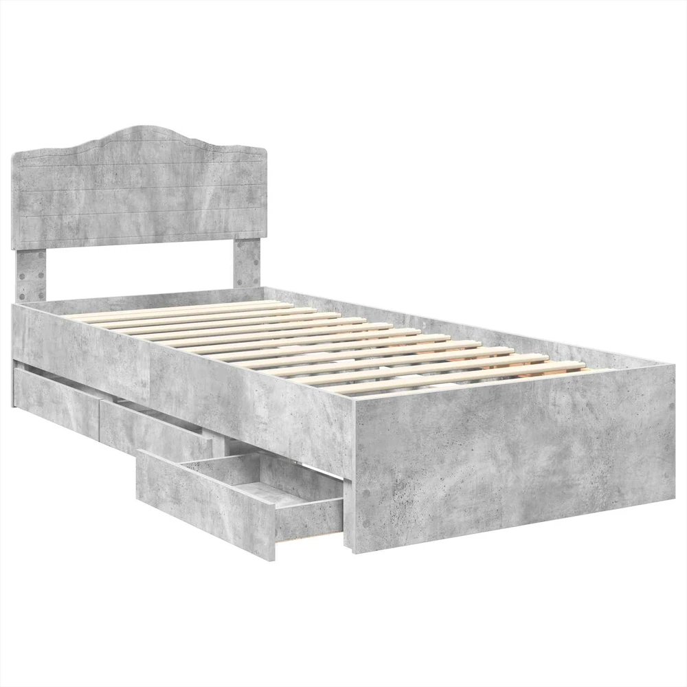 Lova Lovos rėmas Betono pilka 75 x 190 cm Inžinerinė mediena