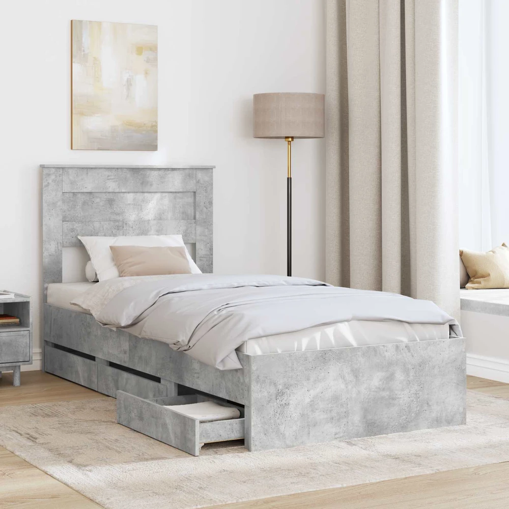 Lova Lovos rėmas Betono pilka 75 x 190 cm Inžinerinė mediena