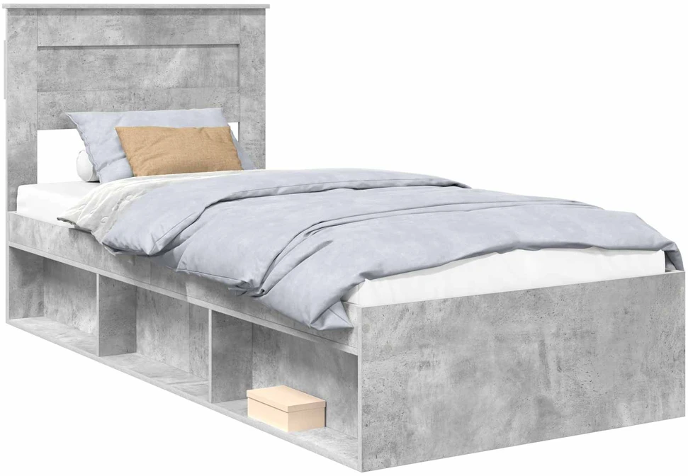 Lova Lovos rėmas Betono pilka 75 x 190 cm Kietos pušies mediena
