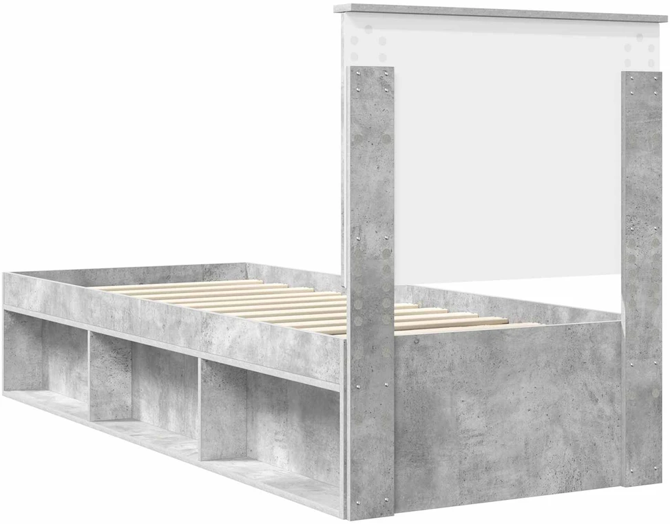 Lova Lovos rėmas Betono pilka 75 x 190 cm Kietos pušies mediena