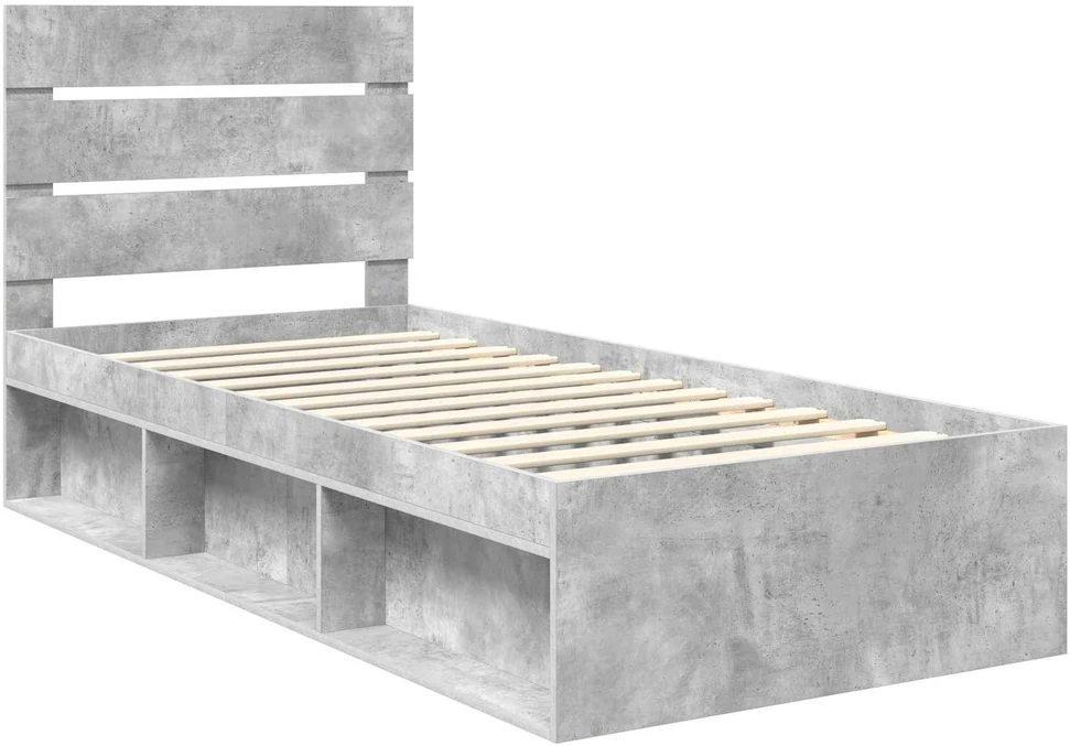 Lova Lovos rėmas Betono pilka 75 x 190 cm Kietos pušies mediena