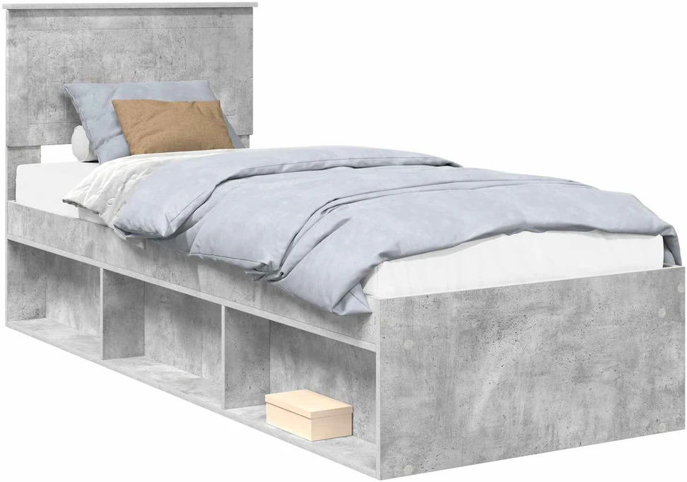 Lova Lovos rėmas Betono pilka 75 x 190 cm Kietos pušies mediena