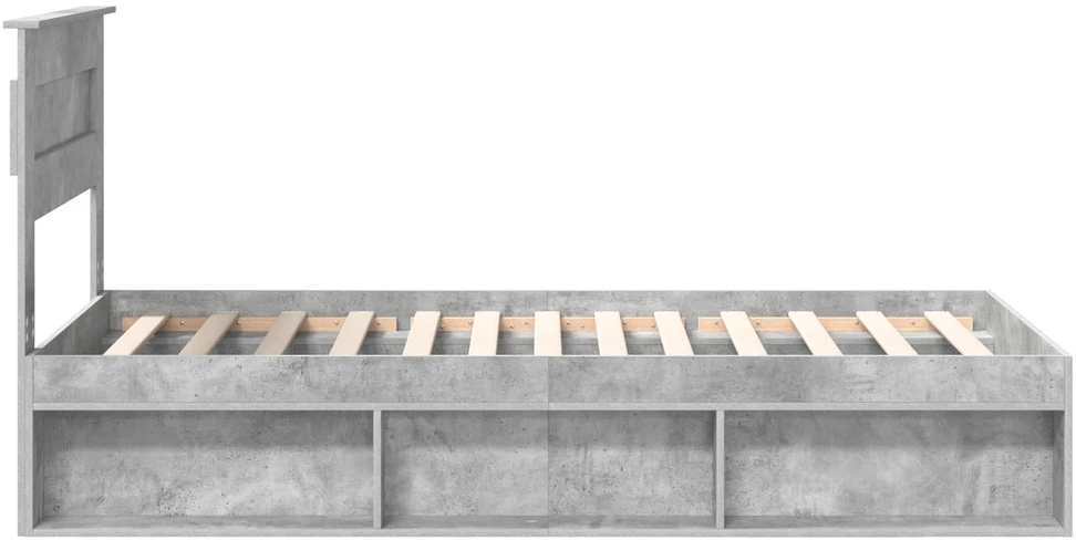Lova Lovos rėmas Betono pilka 75 x 190 cm Kietos pušies mediena