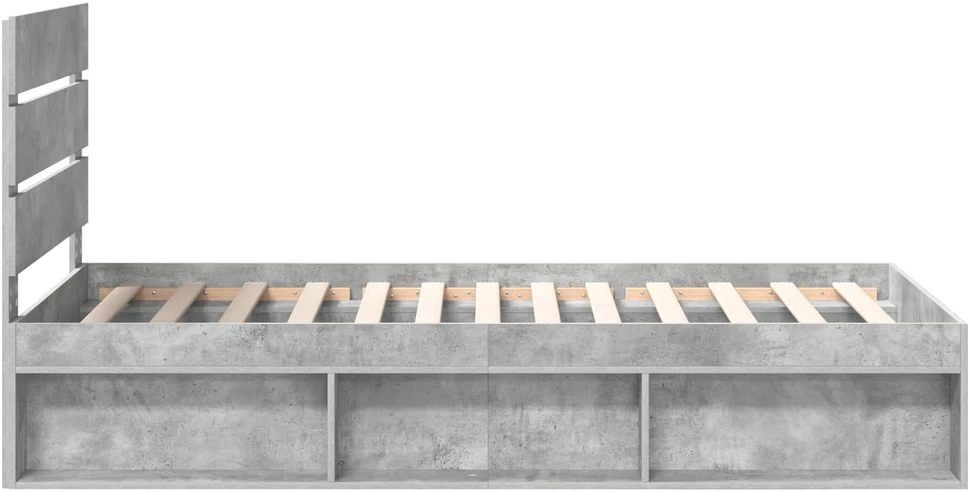 Lova Lovos rėmas Betono pilka 75 x 190 cm Kietos pušies mediena