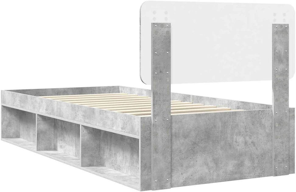 Lova Lovos rėmas Betono pilka 75 x 190 cm Kietos pušies mediena