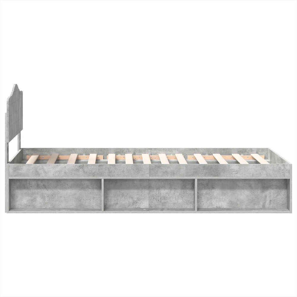 Lova Lovos rėmas Betono pilka 75 x 190 cm Kietos pušies mediena