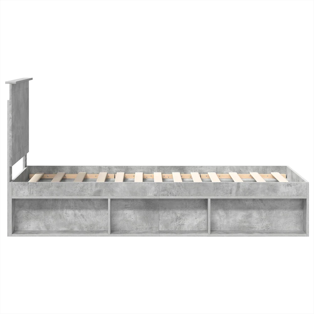 Lova Lovos rėmas Betono pilka 75 x 190 cm Kietos pušies mediena