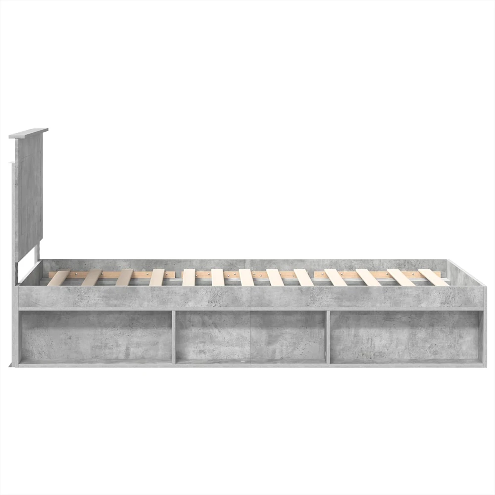 Lova Lovos rėmas Betono pilka 75 x 190 cm Kietos pušies mediena