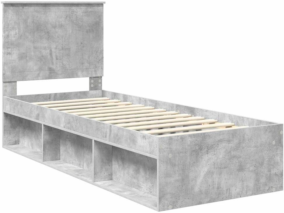 Lova Lovos rėmas Betono pilka 75 x 190 cm Kietos pušies mediena