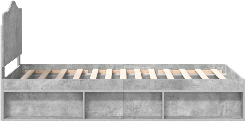 Lova Lovos rėmas Betono pilka 75 x 190 cm Kietos pušies mediena