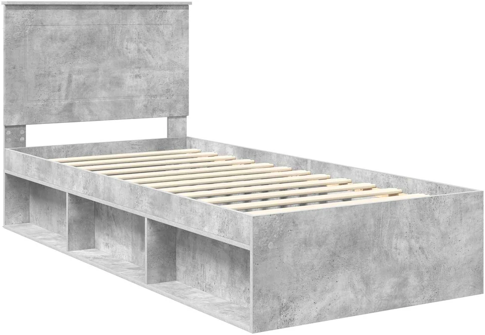 Lova Lovos rėmas Betono pilka 75 x 190 cm Kietos pušies mediena