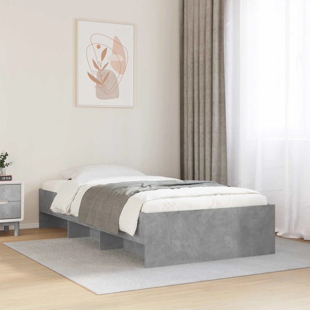 Lova Lovos rėmas Betono pilka 80 x 200 cm Apdirbta mediena