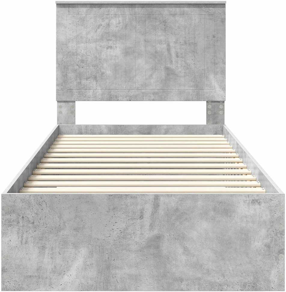 Lova Lovos rėmas Betono pilka 90 x 190 cm Apdirbta mediena