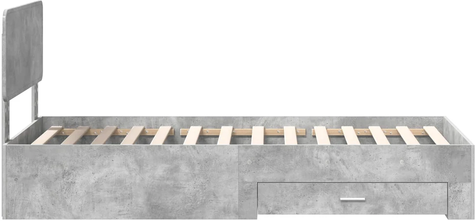 Lova Lovos rėmas Betono pilka 90 x 190 cm Apdirbta mediena