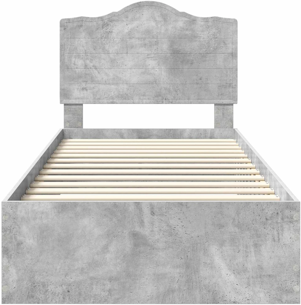 Lova Lovos rėmas Betono pilka 90 x 190 cm Apdirbta mediena