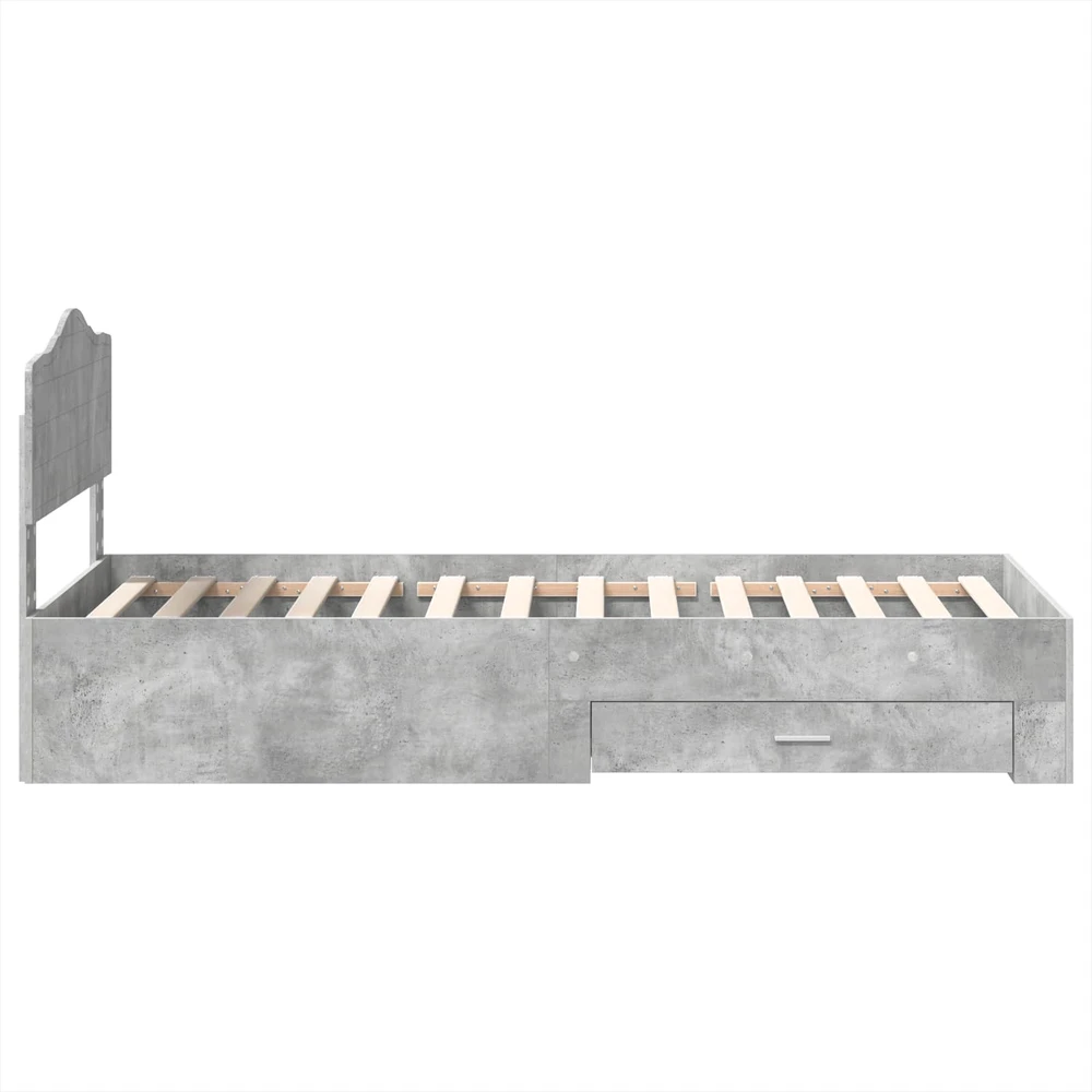 Lova Lovos rėmas Betono pilka 90 x 190 cm Apdirbta mediena