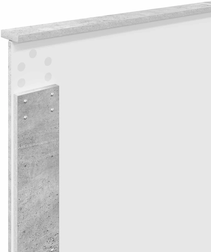 Lova Lovos rėmas Betono pilka 90 x 190 cm Apdirbta mediena