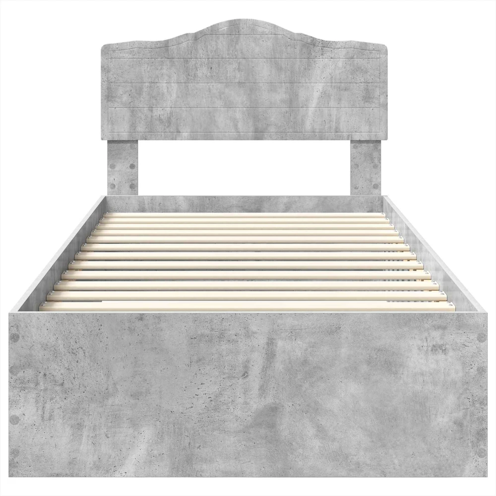 Lova Lovos rėmas Betono pilka 90 x 190 cm Apdirbta mediena