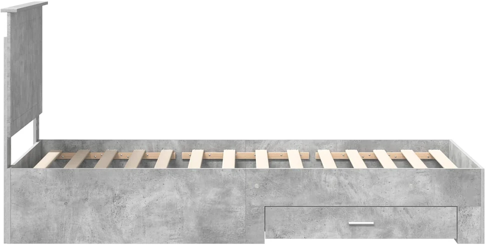 Lova Lovos rėmas Betono pilka 90 x 190 cm Apdirbta mediena