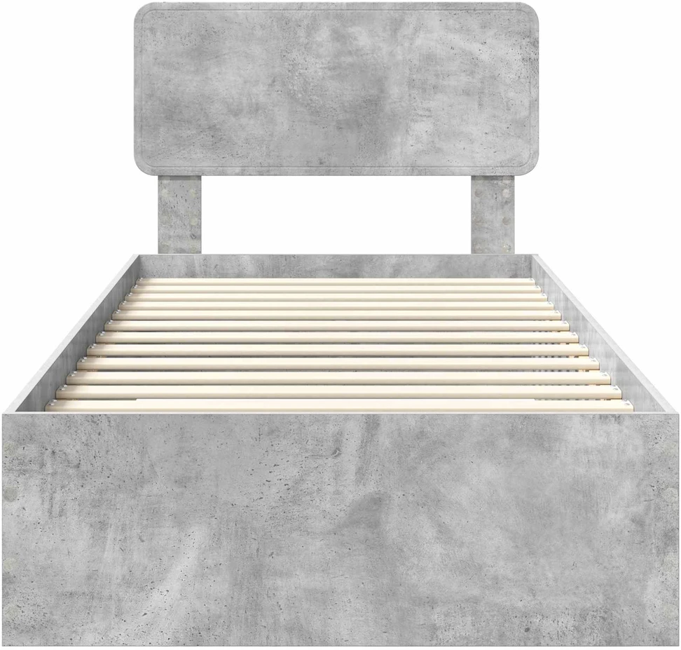 Lova Lovos rėmas Betono pilka 90 x 190 cm Apdirbta mediena