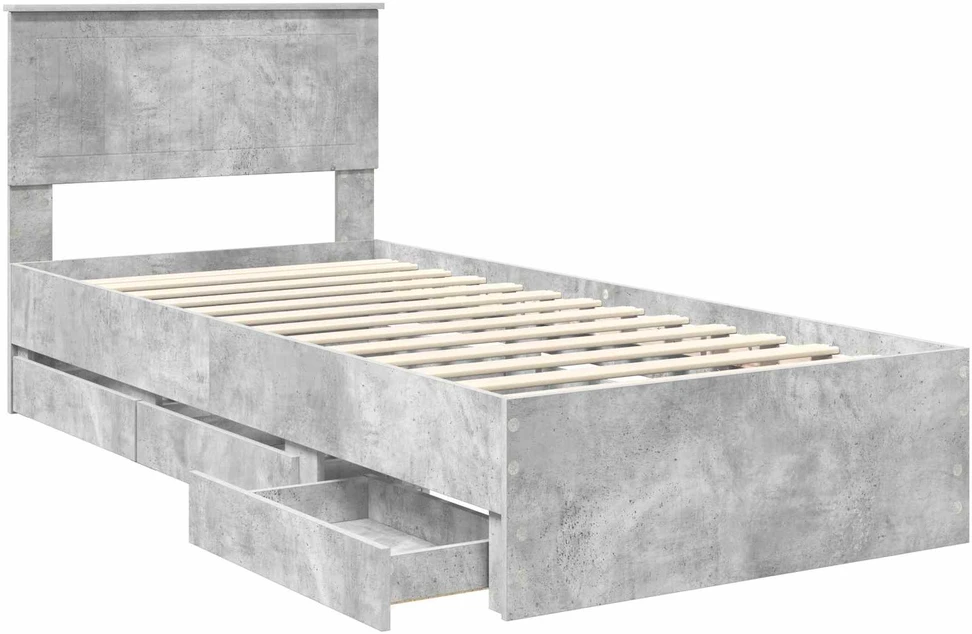 Lova Lovos rėmas Betono pilka 90 x 190 cm Inžinerinė mediena