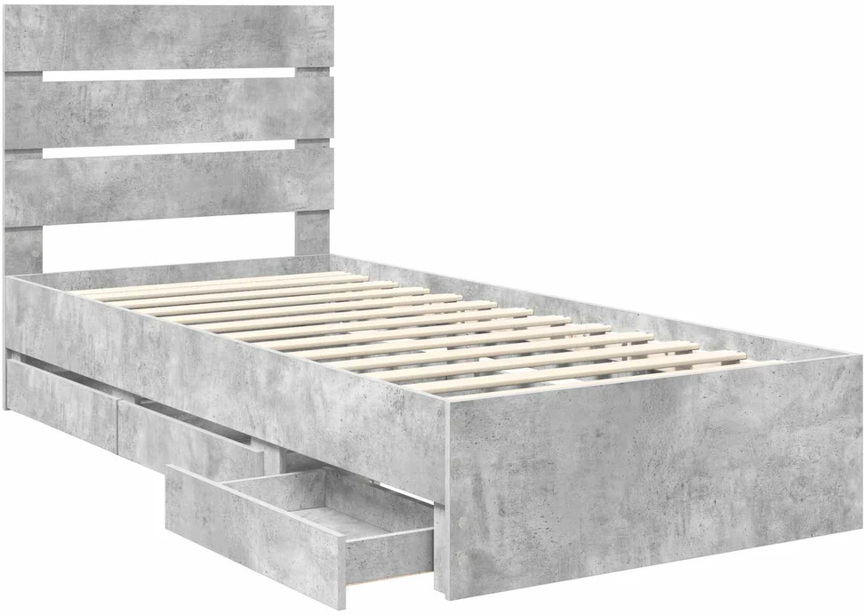 Lova Lovos rėmas Betono pilka 90 x 190 cm Inžinerinė mediena