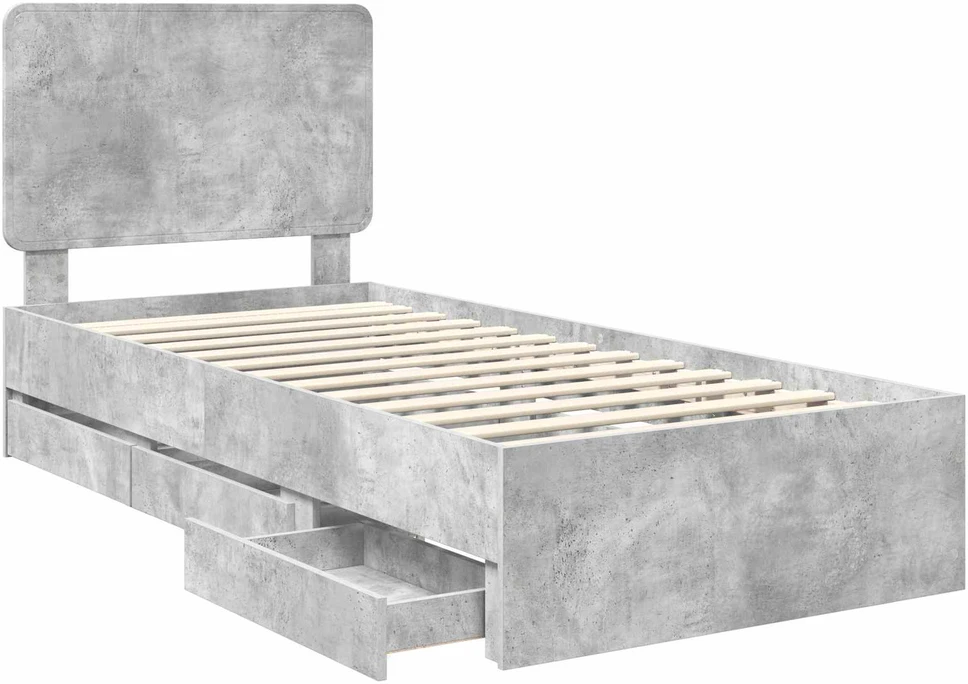 Lova Lovos rėmas Betono pilka 90 x 190 cm Inžinerinė mediena