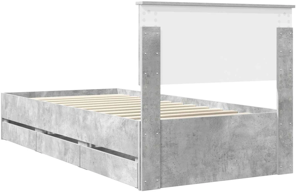 Lova Lovos rėmas Betono pilka 90 x 190 cm Inžinerinė mediena