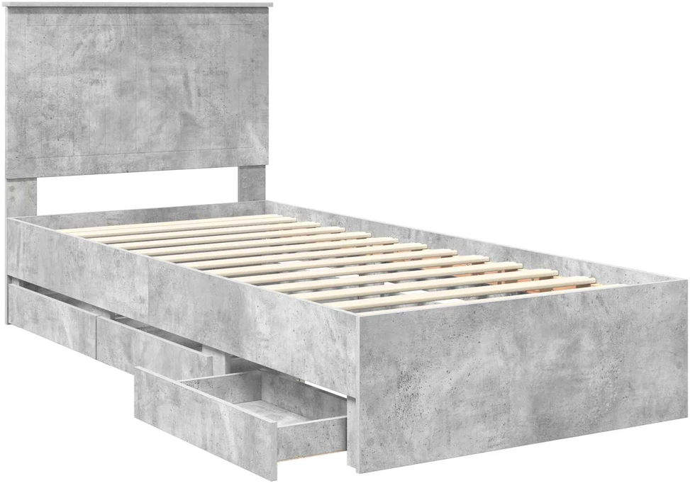 Lova Lovos rėmas Betono pilka 90 x 200 cm Inžinerinė mediena