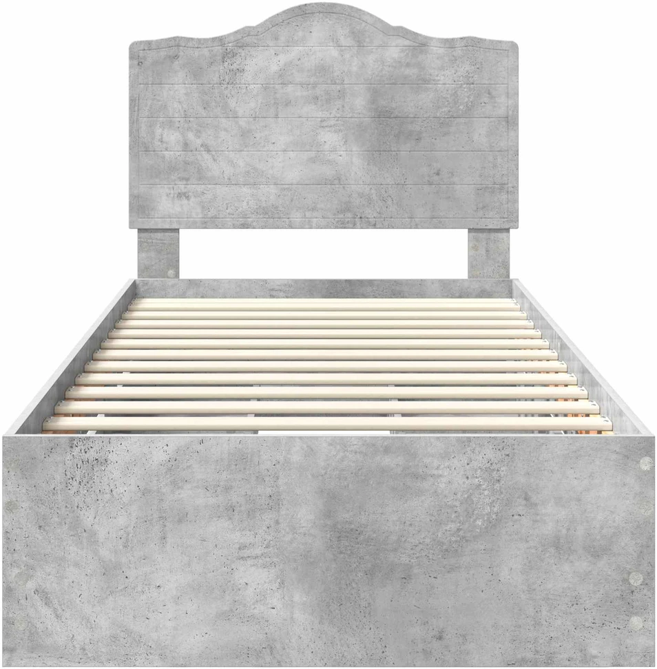 Lova Lovos rėmas Betono Pilka 90 x 190 cm Inžinerinė mediena