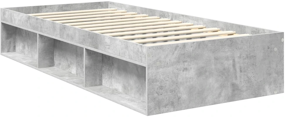 Lova Lovos rėmas Betono pilka 90 x 190 cm Kietos pušies mediena