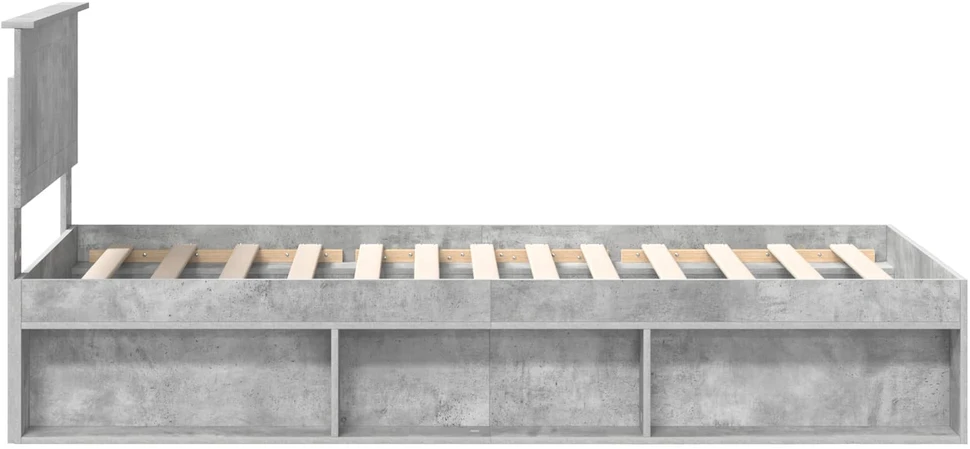 Lova Lovos rėmas Betono pilka 90 x 190 cm Kietos pušies mediena