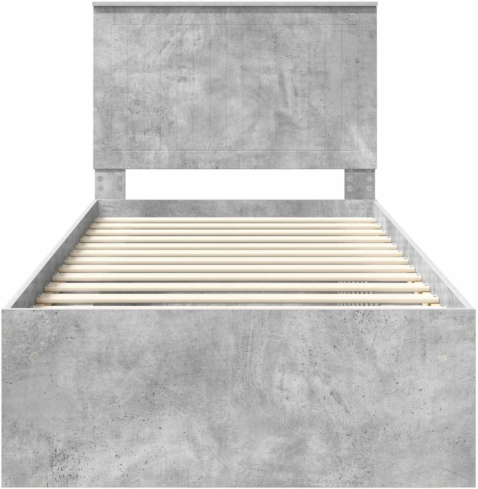 Lova Lovos rėmas Betono pilka 90 x 190 cm Kietos pušies mediena