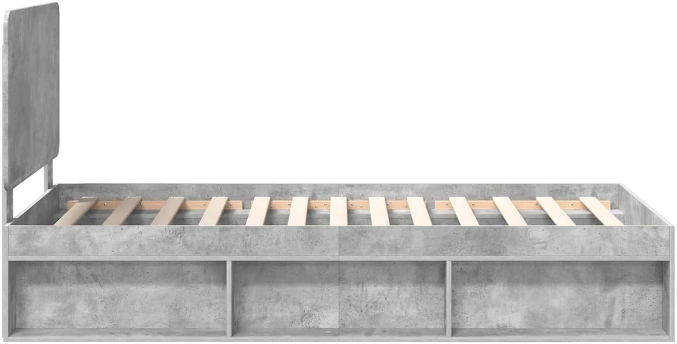 Lova Lovos rėmas Betono pilka 90 x 190 cm Kietos pušies mediena
